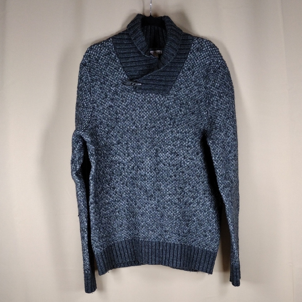 Merona Men's Charcoal Black Winter Preppy Casual Knit Warm Turtleneck Sweater